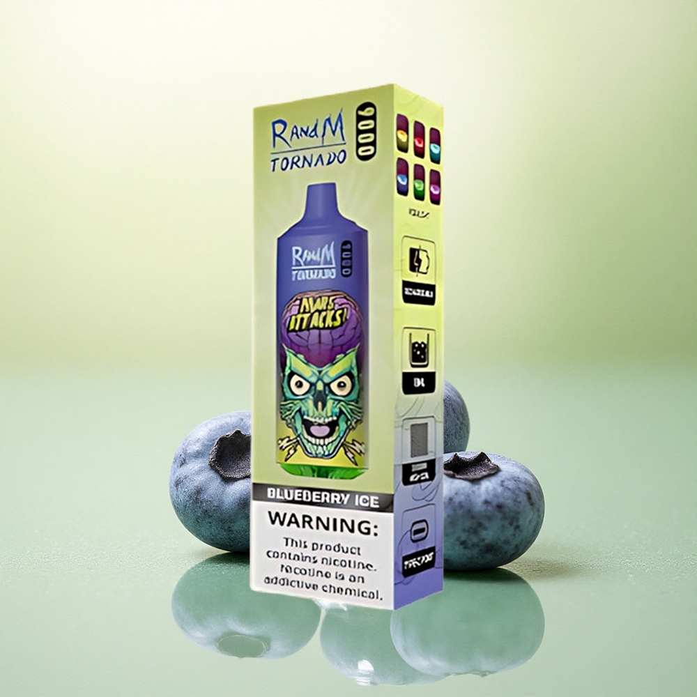 RandM Fumot Tornado 9000 Puffs Mirtilo Gelo Recarregável 850mAh