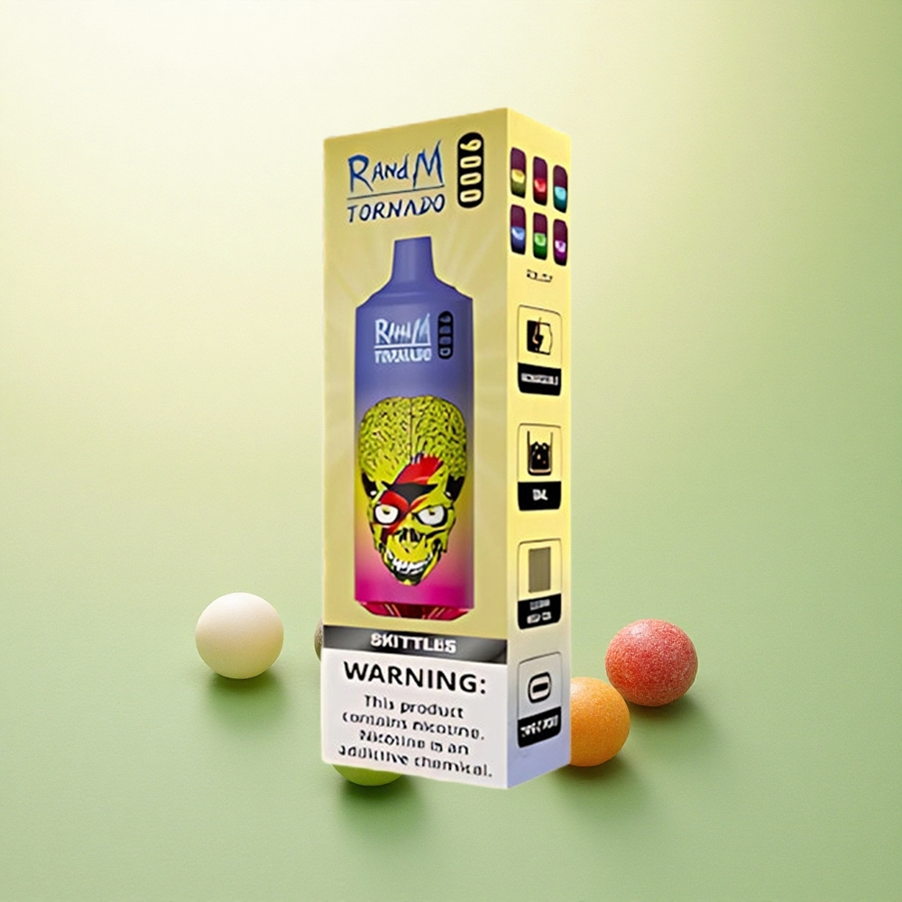 RandM Fumot Tornado 9000 Puffs Skittles Tornado 850 mAh 18 mL Mesh RGB